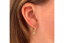 Load image into Gallery viewer, Cohan Gold Hoop Star Earrings