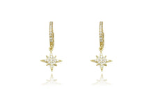 Load image into Gallery viewer, Cohan Gold Hoop Star Earrings
