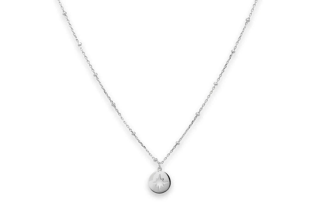 Vermouth Silver Compass Star Necklace